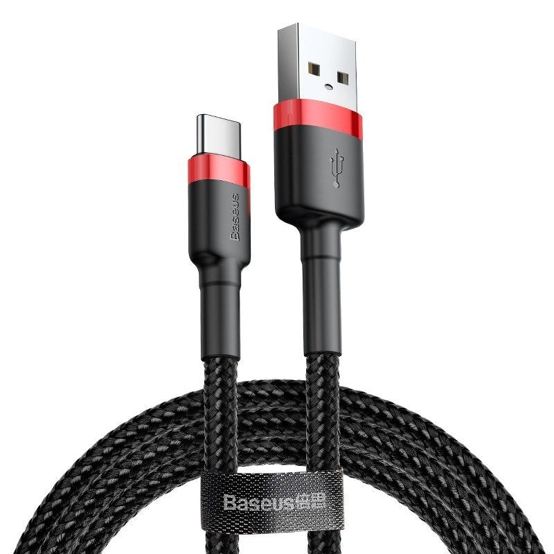 Baseus Cafule cable USB-C 3A 0.5m (Red+Black), Kabel USB do USB-C Baseus Cafule 3A 0.5m (czerwono-czarny)