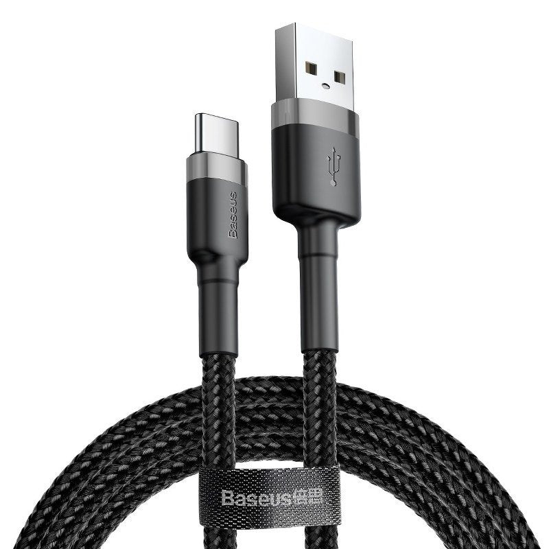 Baseus Cafule cable USB-C 2A 2m (Gray+Black), Kabel USB do USB-C Baseus Cafule 2A 2m (szaro-czarny)