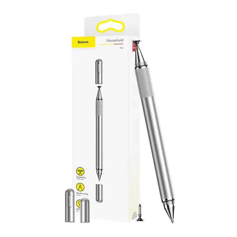 Baseus Golden Cudgel Stylus Pen - Silver, Rysik długopis 2w1 Baseus Golden Cudgel stylus (srebrny)