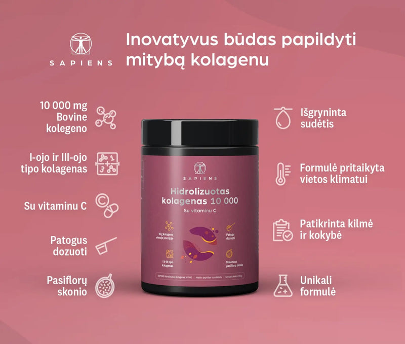 Sapiens Grynas kolagenas (su vit. C)