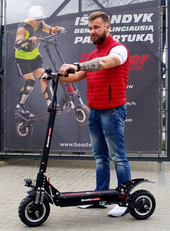 Elektrinis paspirtukas Beaster Scooter BS15, 1200 W, 48 V, 18 Ah, skirtas bekelei