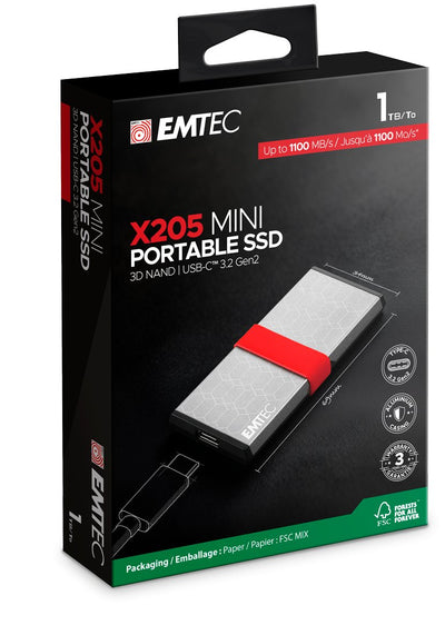 Emtec SSD 3.2Gen2 X205 1TB Portable