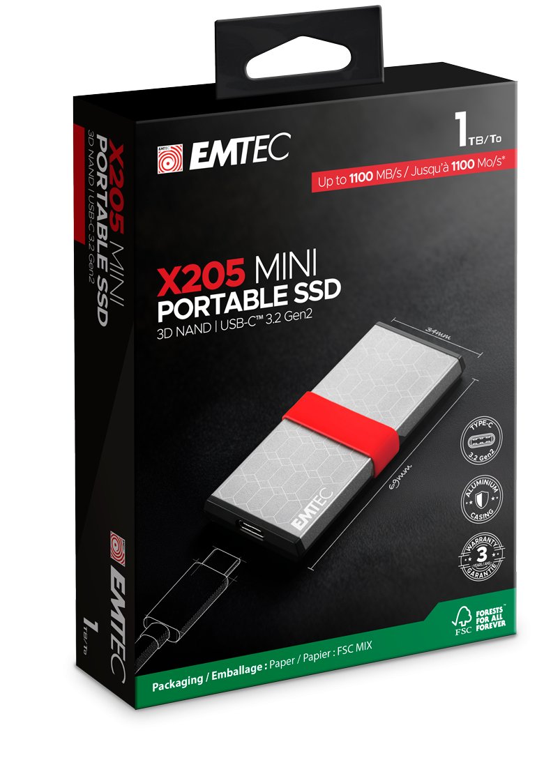 Emtec SSD 3.2Gen2 X205 1TB Portable