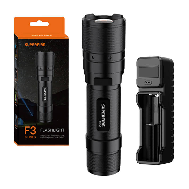 Flashlight Superfire F3-L2, 570lm, Latarka Superfire F3-L2, 570lm