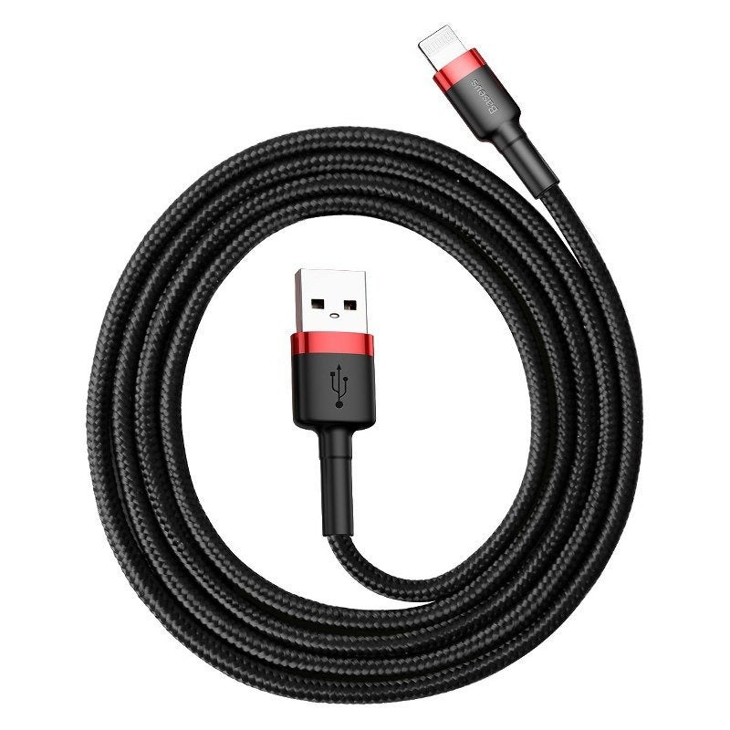 Baseus Cafule USB Lightning Cable 2,4A 0,5m (Red+Black), Kabel Lightning USB Baseus Cafule 2,4A 0.5m (czarno-czerwony)