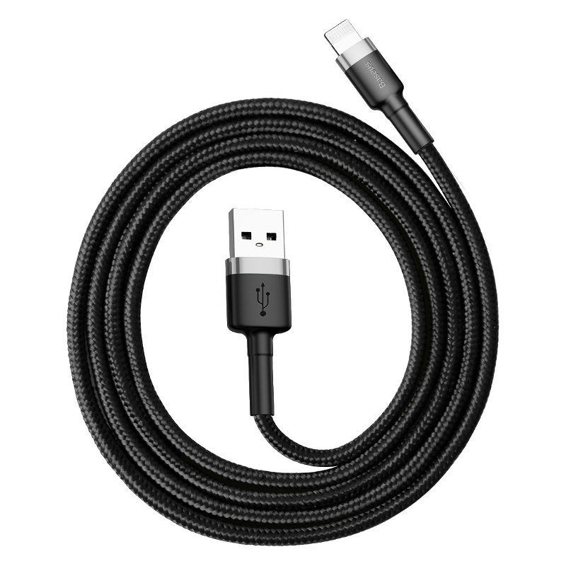 Baseus Cafule USB Lightning Cable 2.4A 0.5m (Gray+Black), Kabel Lightning USB Baseus Cafule 2,4A 0.5m (szaro-czarny)