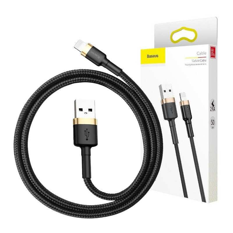 Baseus Cafule Cable USB Lightning 2A 3m (Gold+Black), Kabel USB Lightning  Baseus Cafule 2A 3m (złoto-czarny)