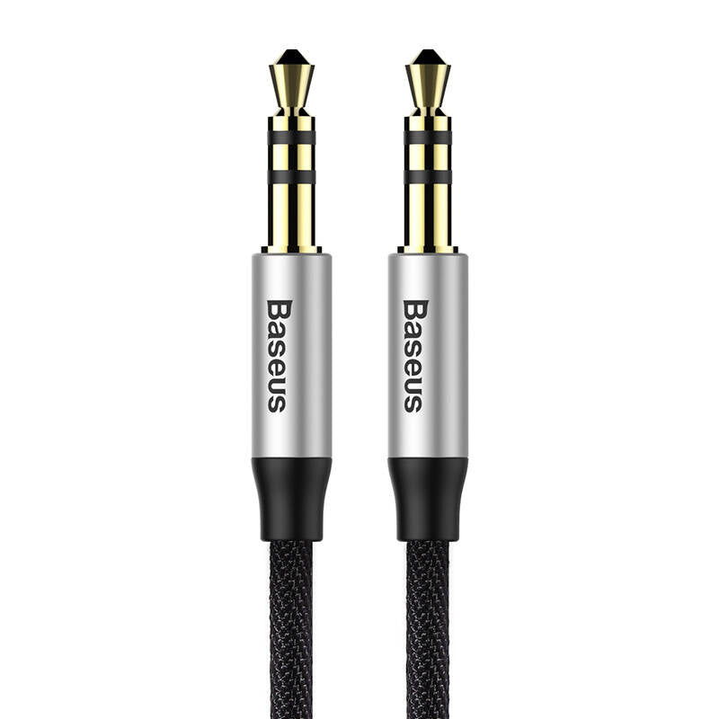 Baseus Yiven Audio Cable Cable 3.5 male Audio M30 1.5M Silver+ Black, Kabel audio mini jack 3,5mm AUX Baseus Yiven 1,5m (czarno-srebrny)