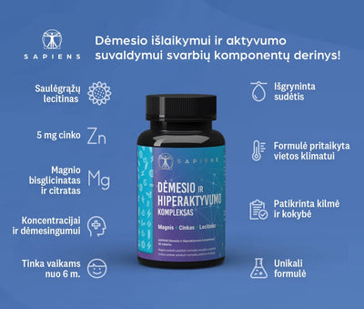 Sapiens Attention and Hyperactivity Complex Food Supplement 