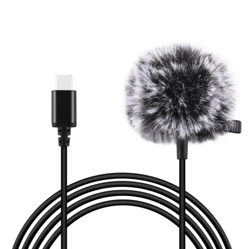 Jack Puluz tie microphone with clip PU425 1.5m USB-C, Mikrofon Jack Puluz krawatowy z klipsem PU425 1,5m USB-C