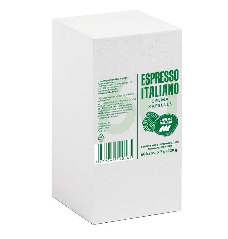 Kavos kapsulės Espresso Italiano Crema 60 kaps.