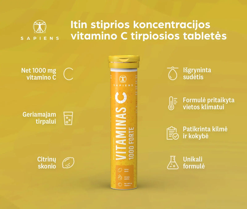 Sapiens Vitamin C 1000 Forte Food Supplement 