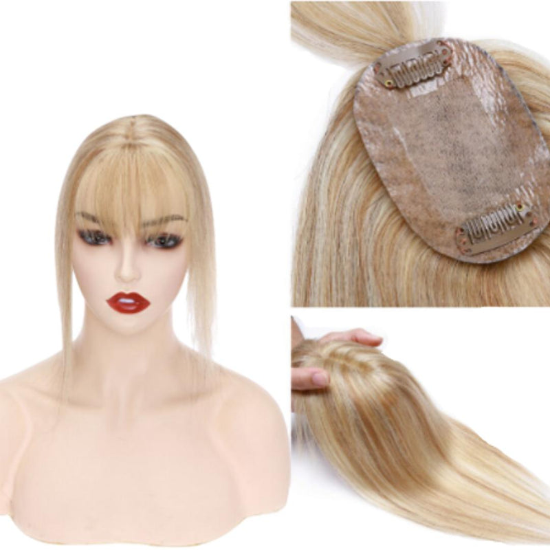 Natural hair toupee with bangs 6 cm x 9 cm