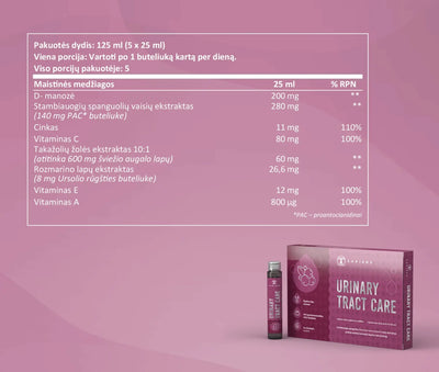 Sapiens Urinary Tract Care Food Supplement 5x25 ml