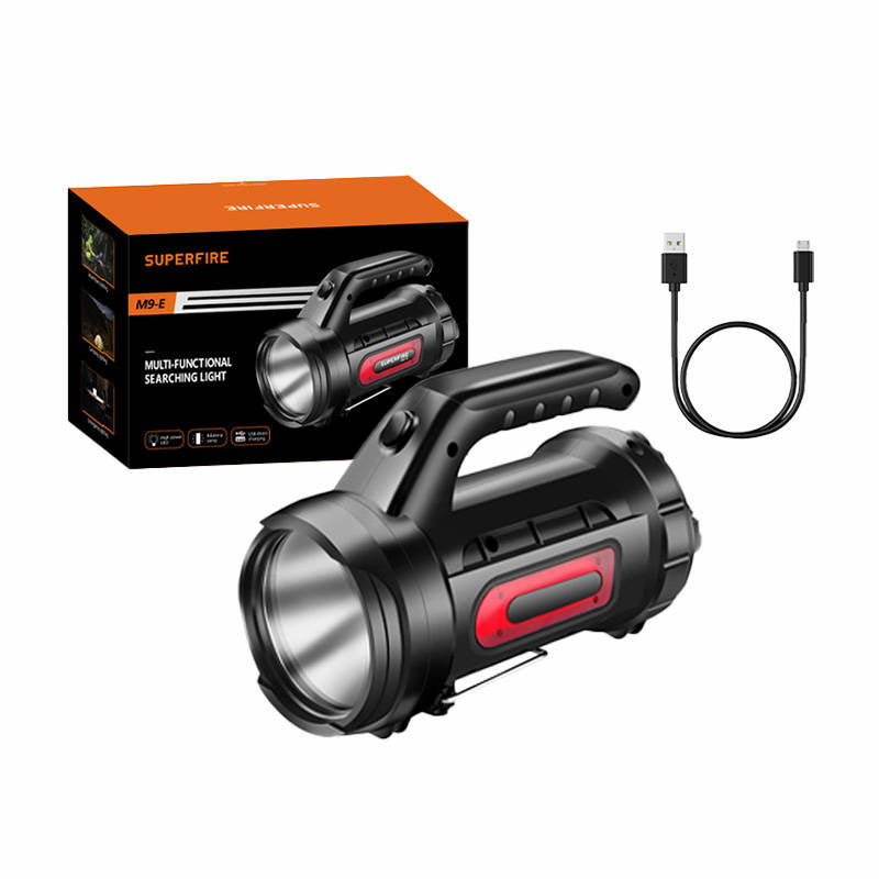 Flashlight Superfire M9-E, 900lm, USB, Latarka szperacz Superfire M9-E, 900lm, USB