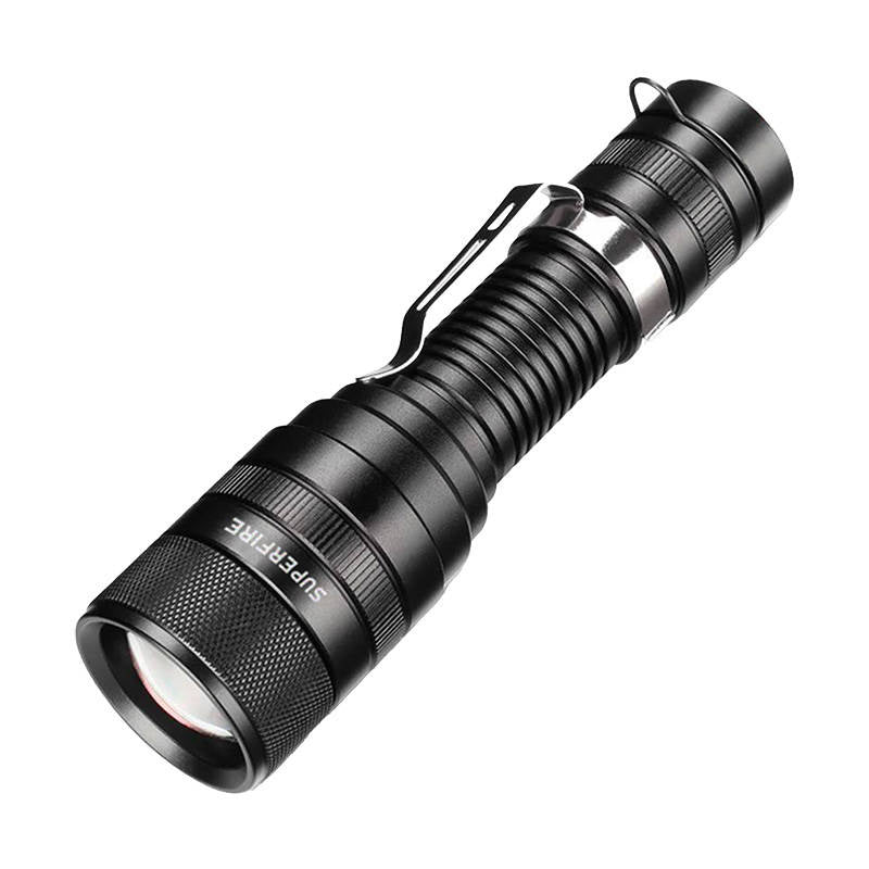 Flashlight Superfire F5, 1100lm, USB, Latarka Superfire F5, 1100lm, USB