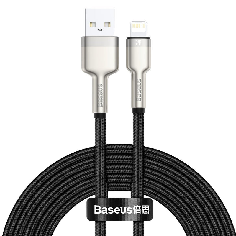 USB cable for Lightning Baseus Cafule, 2.4A, 2m (black), Kabel USB do Lightning Baseus Cafule, 2.4A, 2m (czarny)