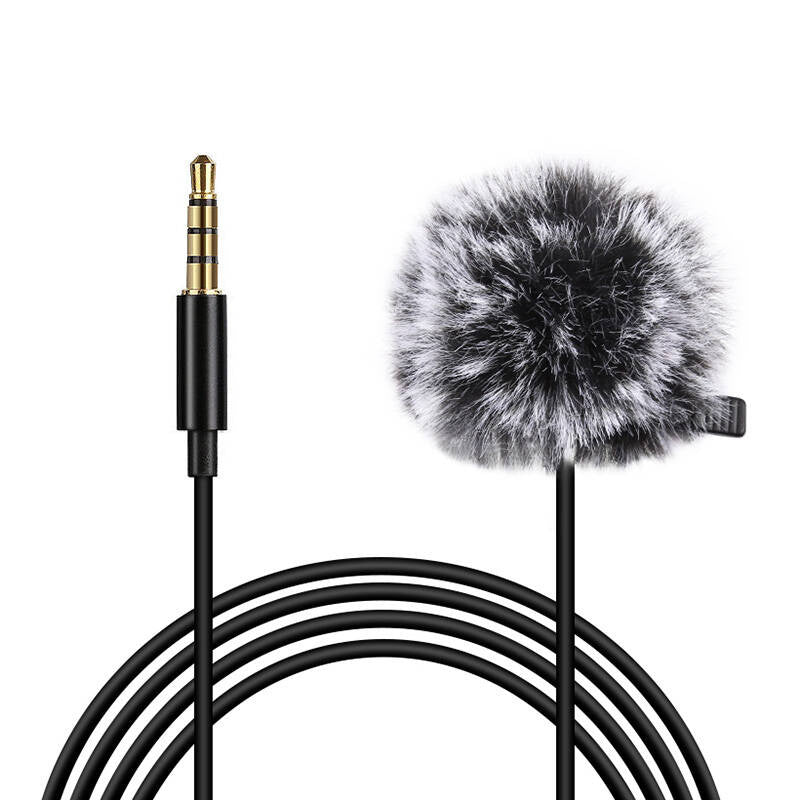 Microphone Jack Puluz 1.5m jack 3.5mm PU424, Mikrofon Jack Puluz krawatowy z klipsem PU424 1,5m 3.5mm Jack