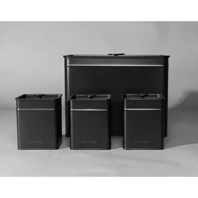 Salter BW126141EU7 Kuro 4-Piece Bread Bin & Canister Set