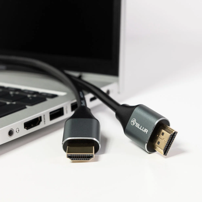 Кабель Tellur High Speed ​​HDMI 2.0, 4K, 18 Гбит/с, Ethernet, позолоченный, 3 м, черный