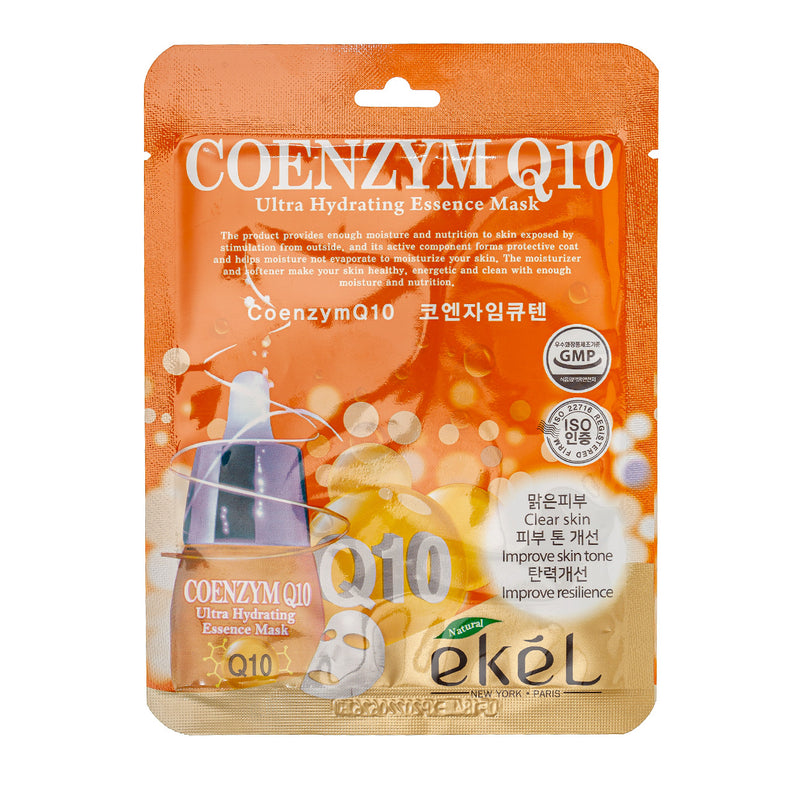 Ekel Ultra Hydrating Essence Mask Coenzyme Q10 Sheet face mask with coenzyme Q10, 25 g.