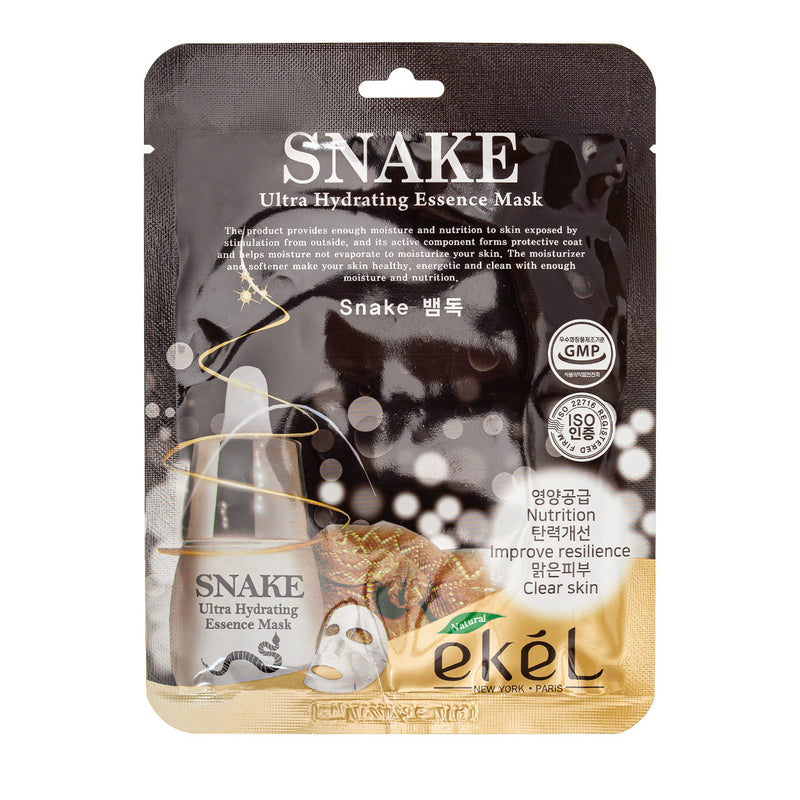 Ekel Ultra Hydrating Essence Mask Snake Sheet face mask with snake peptides, 25 g.