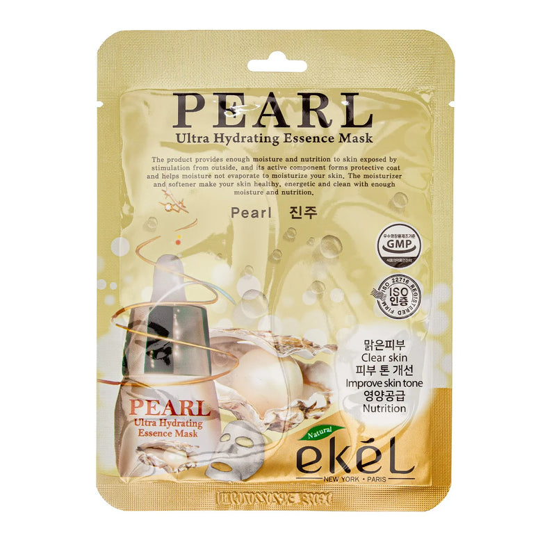 Ekel Ultra Hydrating Essence Mask Pearl Lakštinė veido kaukė su perlų ekstraktu, 25 g.