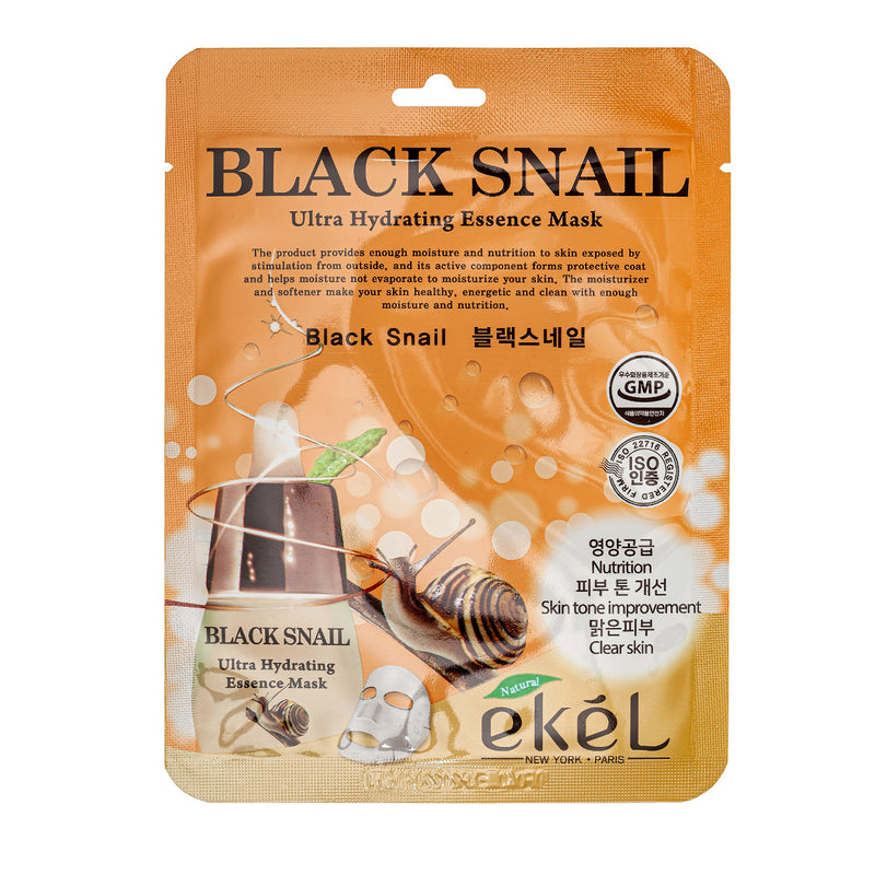 Ekel Ultra Hydrating Essence Mask Black Snail Sheet face mask with snail mucin 25 g.