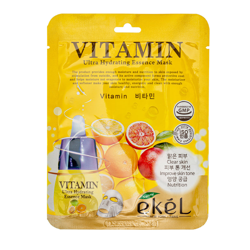 Ekel Ultra Hydrating Essence Mask Vitamin Lakštinė veido kaukė su vitaminu C, 25 g.