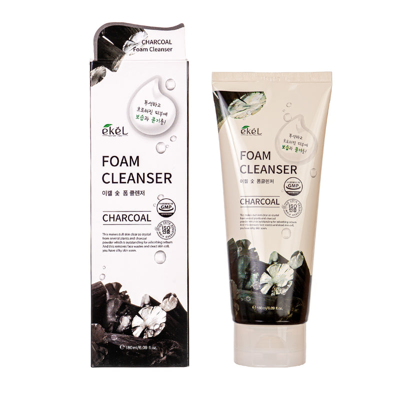 Ekel Foam Cleanser Charcoal Facial cleansing foam with activated charcoal, 180 ml.