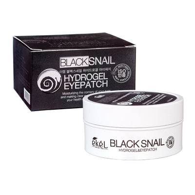 Ekel Black Snail Eye Patch Патчи для глаз с муцином улитки, 90г. / 60 ед.