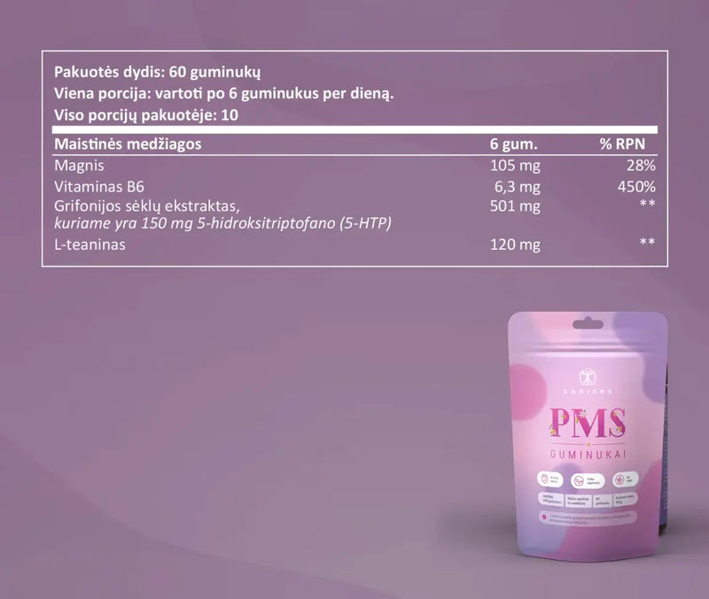 Sapiens PMS guminukai Maisto papildas