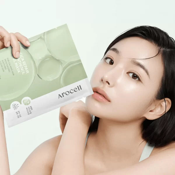 Arocell Cica Repair Panthenol Gel Mask veido kaukių rinkinys 4 vnt.