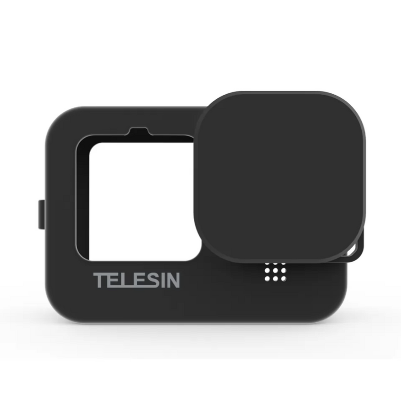 Housing Case Telesin for GoPro Hero 9 / Hero 10 / Hero 11 / Hero 12 (GP-HER-041-BK) czarna, Silikonowa obudowa Telesin do GoPro Hero 12 / 11 / 10 / 9 (czarna) GP-HER-041-BK