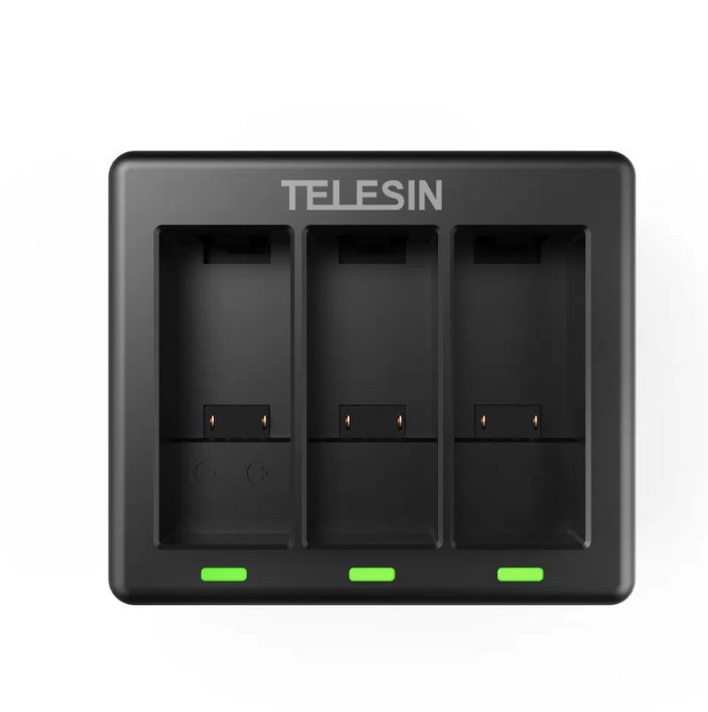 3-slot charger Telesin for GoPro Hero 12 / Hero 11 / Hero 10 / Hero 9, Ładowarka trójkanałowa Telesin dla GoPro Hero 12 / Hero 11 / Hero 10 / Hero 9
