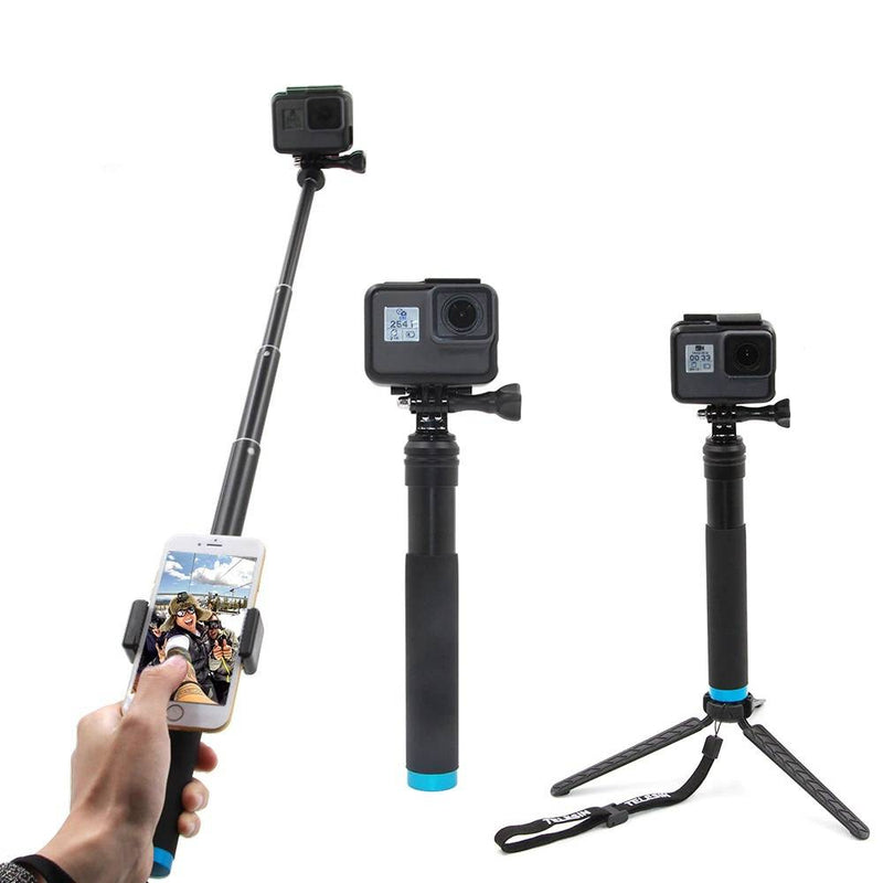 Selfie stick Telesin for sport cameras (GP-MNP-090-D), Selfie stick Telesin z plastikowym tripodem do kamer sportowych (GP-MNP-090-D)