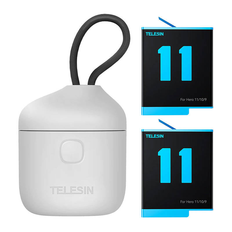 3-slot waterproof charger Telesin Allin box + 2 batteries for GoPro Hero 12 / 11 / 10 / 9, Wodoodporna ładowarka trójkanałowa Telesin Allin box + 2 akumulatory do GoPro Hero 12 / 11 / 10 / 9