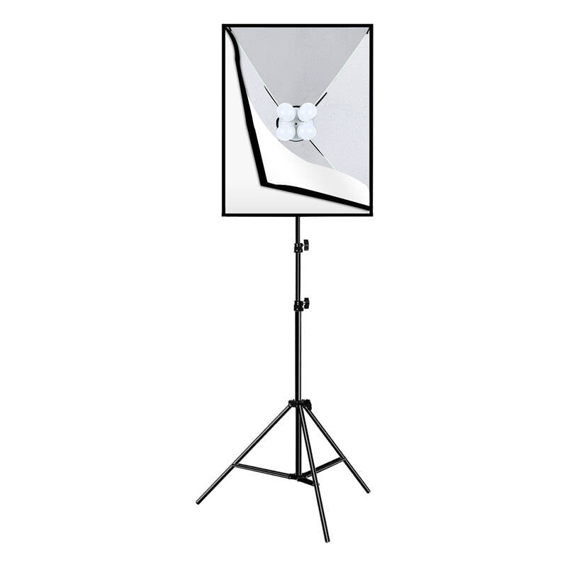 Studio set Puluz softbox 50x70cm, tripod, LED bulb 4 pcs PU5071EU, Zestaw studyjny Puluz Softbox LED 50x70cm, statyw, żarówki LED 4 szt PU5071EU