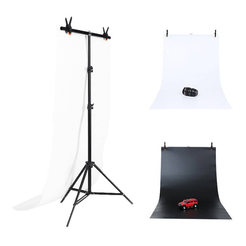 Photo studio background support Puluz 70x200cm + Backdrops 2 pcs DCA0976, Zestaw/Statyw do mocowania tła fotograficznego Puluz  70x200cm + tła fotograficzne 2 szt DCA0976
