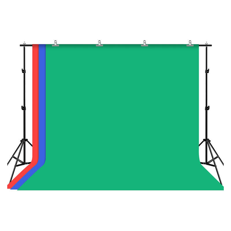 Puluz 2x3m photo backdrop set/stand + photo backdrops 3 pcs PKT5205, Zestaw/Statyw do mocowania tła fotograficznego Puluz  2x3m + tła fotograficzne 3 szt PKT5205