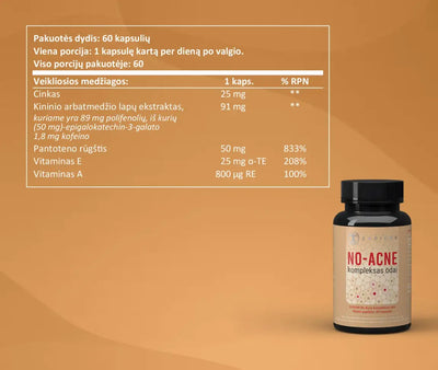 Sapiens No-Acne kompleksas odai Maisto papildas