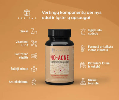 Sapiens No-Acne kompleksas odai Maisto papildas