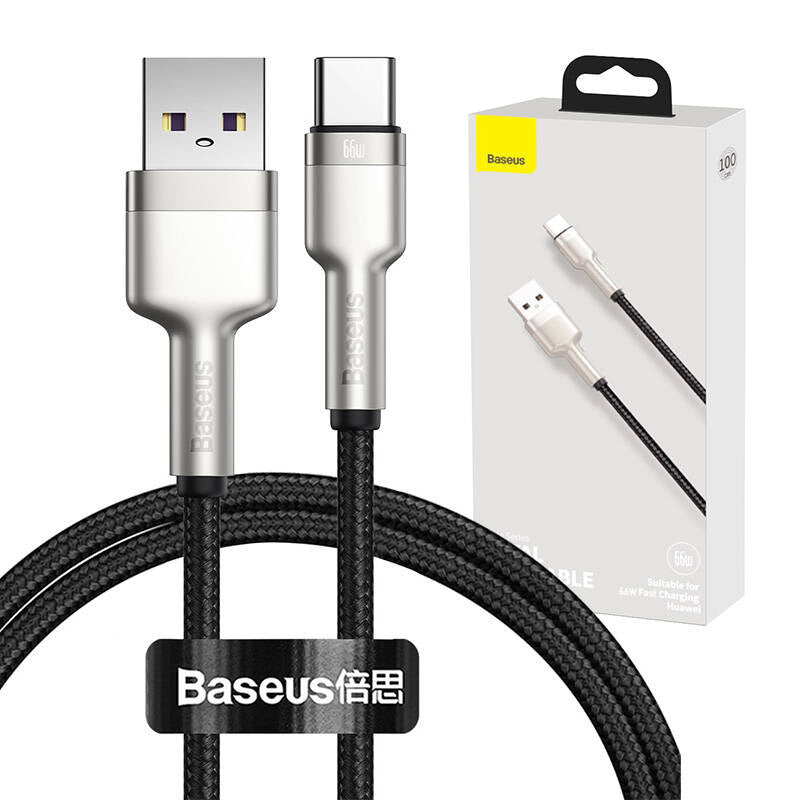 USB cable for USB-C Baseus Cafule, 66W, 1m (black), Kabel USB do USB-C Baseus Cafule, 66W, 1m (czarny)