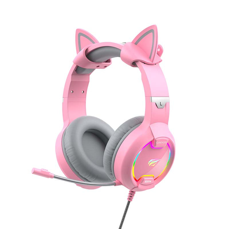 Gaming headphones Havit GAMENOTE H2233d  RGB (pink), Słuchawki gamingowe Havit GAMENOTE H2233d RGB (różowe)