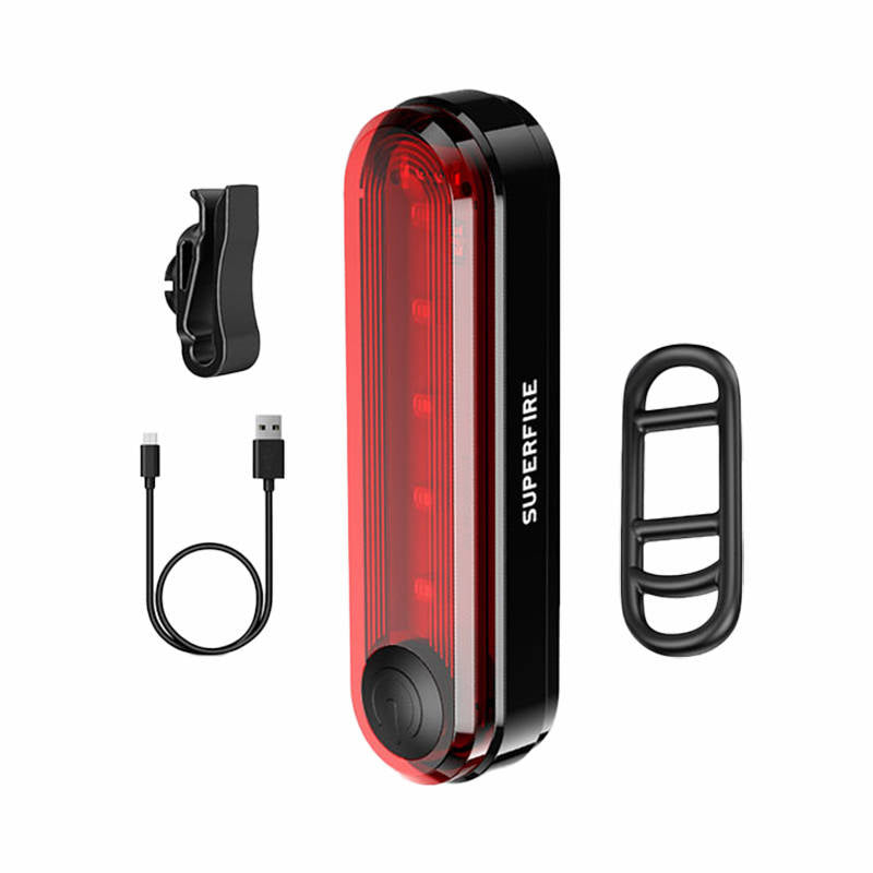 Superfire BTL01 rear bike light, USB, 230mAh, Tylna lampka rowerowa Superfire BTL01, USB, 230mAh