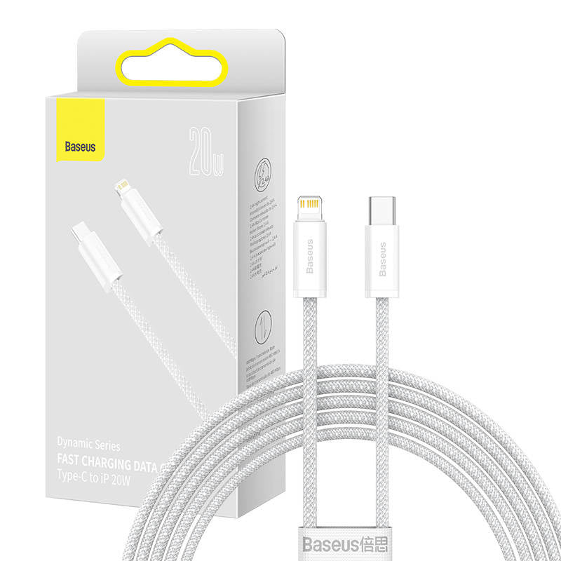 USB-C cable for Lightning Baseus Dynamic Series, 20W, 2m (white), Kabel USB-C do Lightning Baseus Dynamic Series, 20W, 2m (biały)