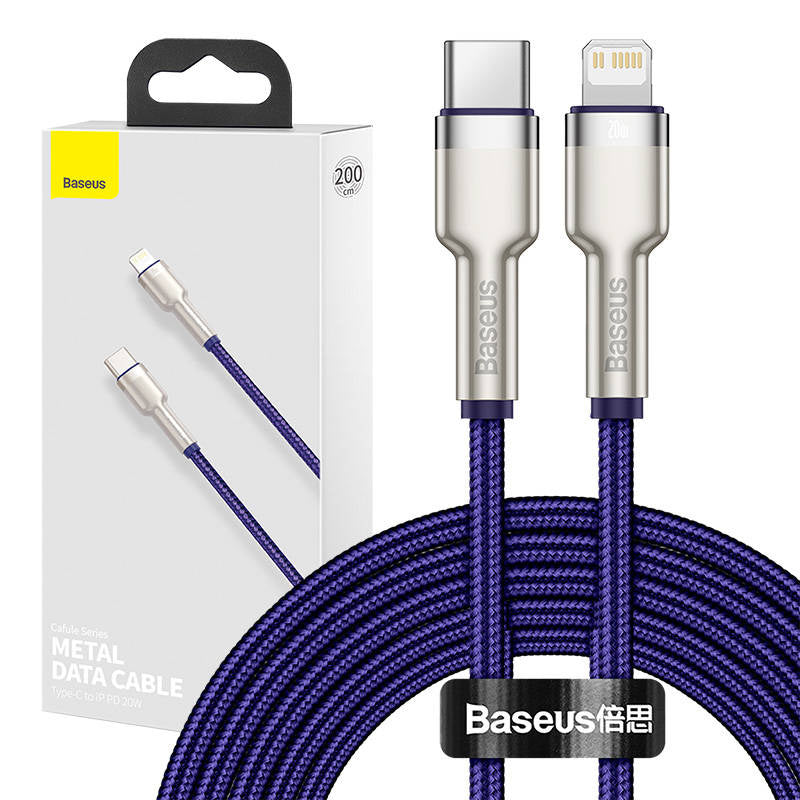 Baseus Cafule Series USB-C cable for Lightning, 20W, 2m (purple), Kabel USB-C do Lightning Baseus Cafule, 20W, 2m (fioletowy)