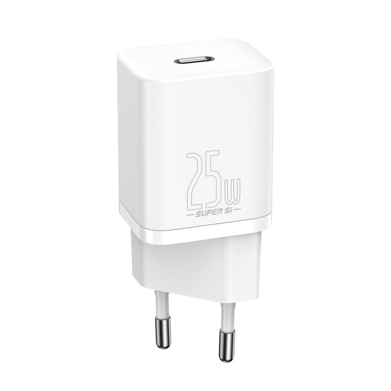 Wall charger Baseus Super Si Quick Charger 1C 25W (white), Ładowarka sieciowa Baseus Super Si Quick Charger 1C 25W (biała)