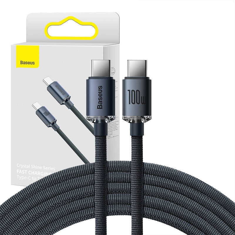 Baseus Crystal Shine cable USB-C to USB-C, 100W, 1.2m (black), Kabel USB-C do USB-C Baseus Crystal Shine, 100W, 1.2m (czarny)