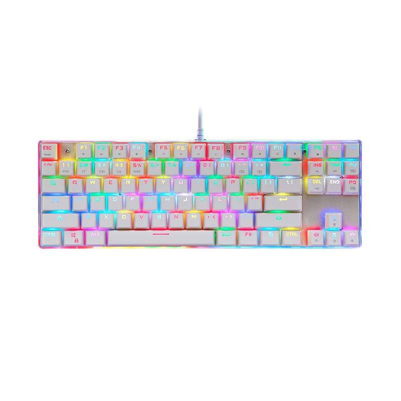 Mechanical gaming keyboard Motospeed K87S RGB (white), Klawiatura mechaniczna gamingowa Motospeed K87S RGB (biała)